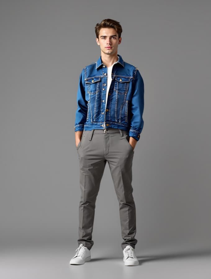 Denim jacket, studio